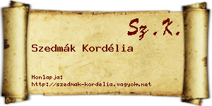 Szedmák Kordélia névjegykártya